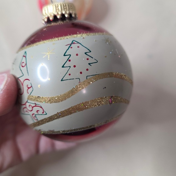 Vintage Christmas Ornaments Holiday Decoration Set of‎ 5 Decorative Balls - Picture 9 of 13